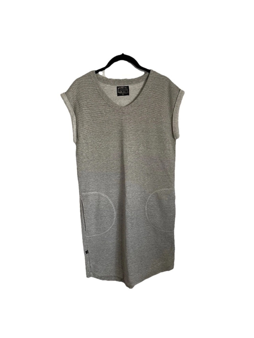 United by Blue Womens Gray Sleeveless V-Neck Cotton Blend Dress Sz S Preppy